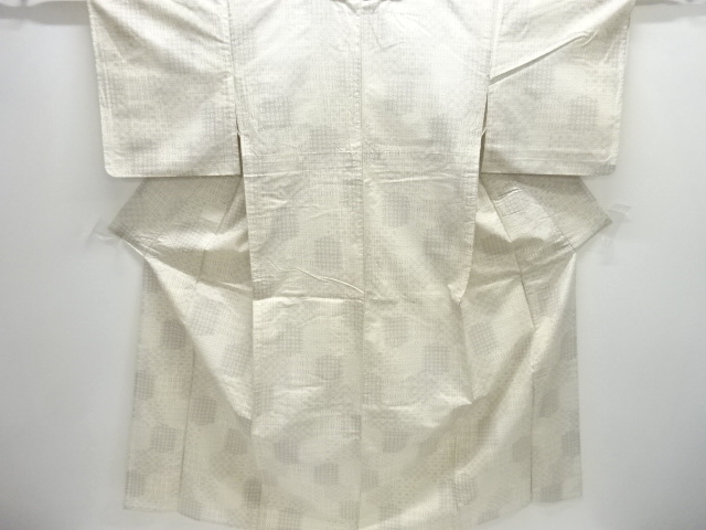 JAPANESE KIMONO / ANTIQUE HITOE KIMONO / SILK / HAND WOVEN TSUMUGI / CLASSICAL PATTERN